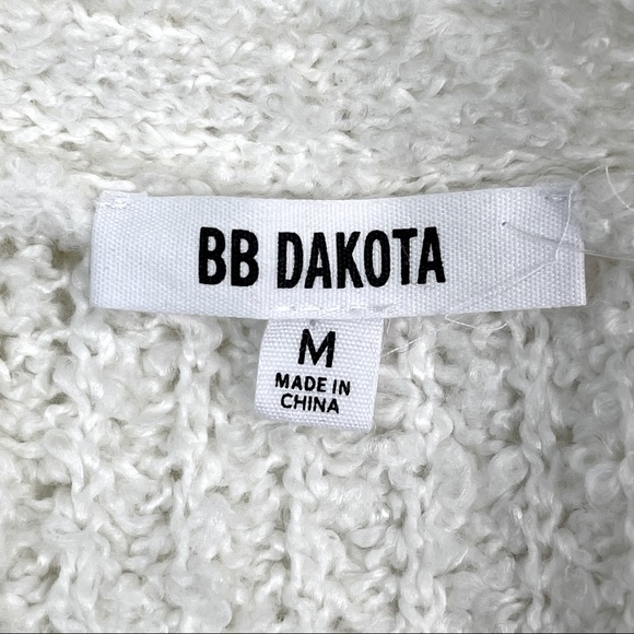 BB Dakota Ivory Chenille Open Front Cardigan NWOT Size M - Picture 7 of 9